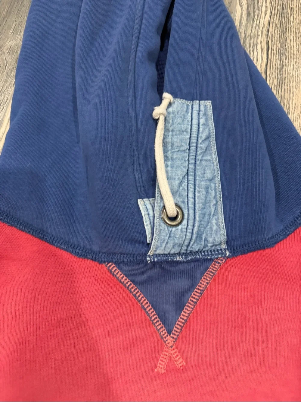 Ralph Lauren Red Hoodie with Navy Bandana Accents